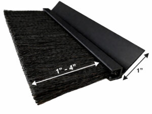 Black anodized aluminum 45deg Holder with 1 inch to 4 inch black nylon brush